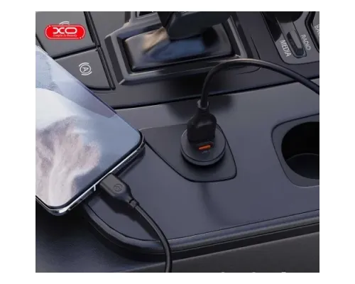 АЗП XO CC56 mini car charger USB-A/TYPE-C single port 30W/simultaneous 5V3A Чорний mag-6920680848218147290