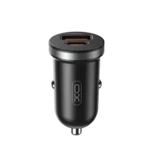АЗП XO CC56 mini car charger USB-A/TYPE-C single port 30W/simultaneous 5V3A Чорний mag-6920680848218147290