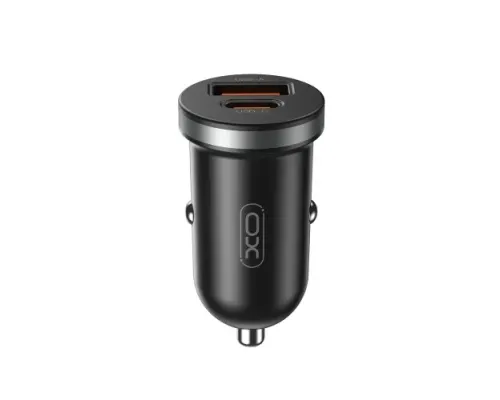 АЗП XO CC56 mini car charger USB-A/TYPE-C single port 30W/simultaneous 5V3A Чорний mag-6920680848218147290