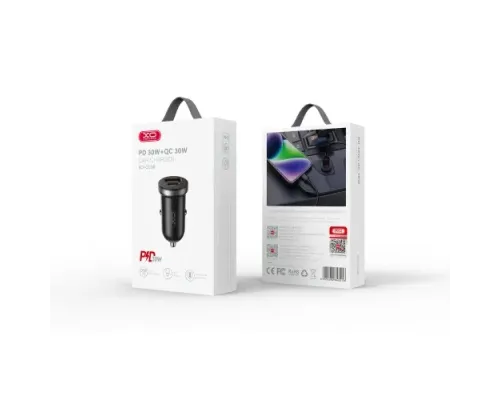АЗП XO CC56 mini car charger USB-A/TYPE-C single port 30W/simultaneous 5V3A Чорний mag-6920680848218147290
