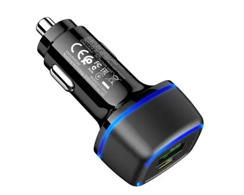 АЗП BOROFONE BZ14A Mercury PD20W+QC3.0 2USB/3A+ Cable Type-C to Type-C чорний mag-693147474004542542