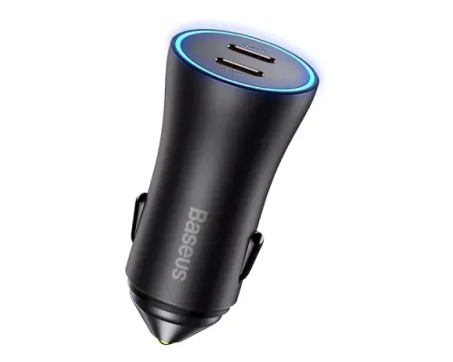 АЗП Baseus Golden Contactor Pro Dual Fast Charger Car Charger C+C 40W Dark Gray CGJP000013 mag-6932172608026152047