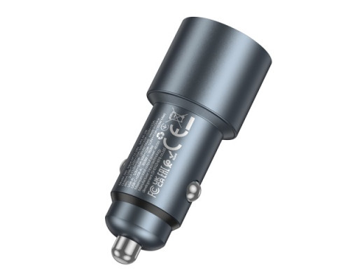 АЗП HOCO Z60 Bloom 48W dual-port PD30W+QC3.0 multi-protocol car charger Black mag-6942007642095142610