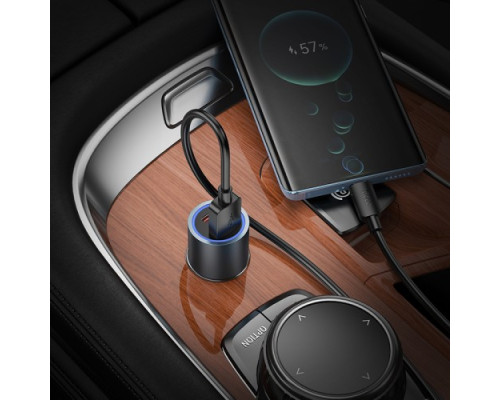 АЗП HOCO Z60 Bloom 48W dual-port PD30W+QC3.0 multi-protocol car charger Black mag-6942007642095142610