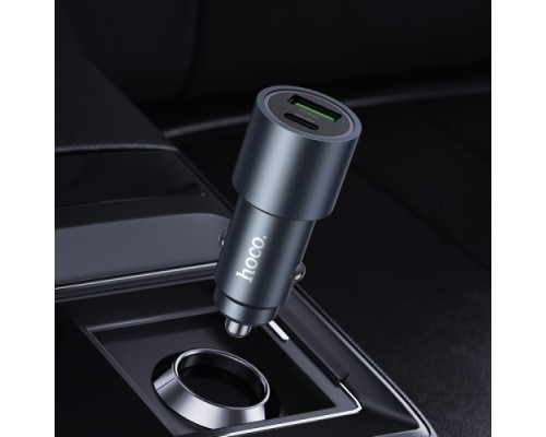 АЗП HOCO Z60 Bloom 48W dual-port PD30W+QC3.0 multi-protocol car charger Black mag-6942007642095142610