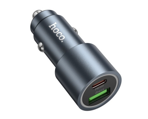 АЗП HOCO Z60 Bloom 48W dual-port PD30W+QC3.0 multi-protocol car charger Black mag-6942007642095142610