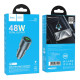 АЗП HOCO Z60 Bloom 48W dual-port PD30W+QC3.0 multi-protocol car charger Black mag-6942007642095142610