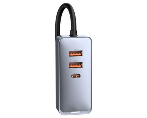 АЗП Baseus Share Together PPS multi-port Fast charging car charger with cord 120W 2U+2CGrey CCBT-A0G mag-6953156206670135377