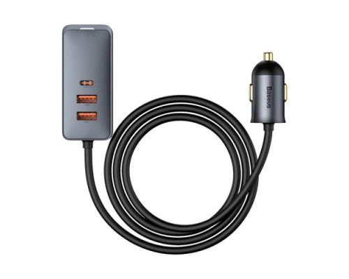 АЗП Baseus Share Together PPS multi-port Fast charging car charger with cord 120W 2U+2CGrey CCBT-A0G mag-6953156206670135377