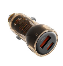 АЗП XO CC60 Smart Transparent Car Charger A30W+C30W/Simultaneous 60W Чорний mag-6920680854103141107