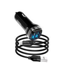 АЗП HOCO Z40 Superior 2USB/2,4A + Micro Cable Black 4+1 mag-693147473969815767