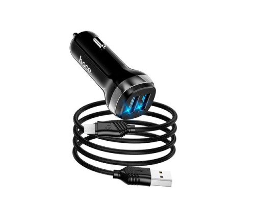 АЗП HOCO Z40 Superior 2USB/2,4A + Micro Cable Black 4+1 mag-693147473969815767