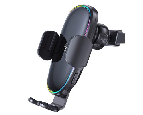 Тримач для мобільного Usams US-CD187 15W Wireless Charging Car Holder With Colorful Light