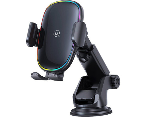 Тримач для мобільного Usams US-CD187 15W Wireless Charging Car Holder With Colorful Light