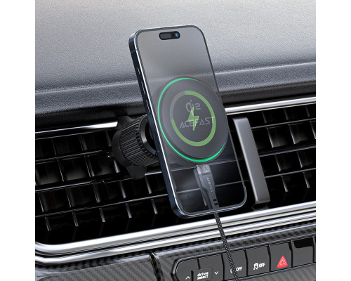 Автотримач для телефона ACEFAST D33 Qi2 magnetic wireless charging car holder for air vent Black (6974316280293)