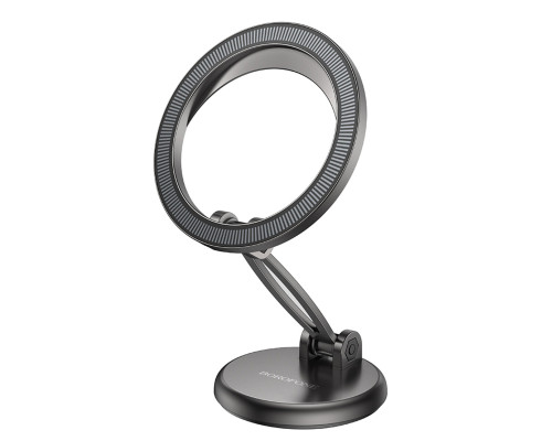 Автотримач для телефона BOROFONE BH114 Star metal ring magnetic car holder (center console) Metal Gray (6941991111310)