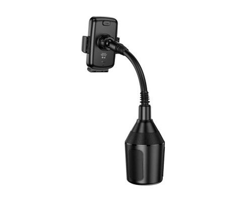 Автотримач для телефона HOCO H63 Utmost push-type car mount(cup holder) Black (6942007639972)