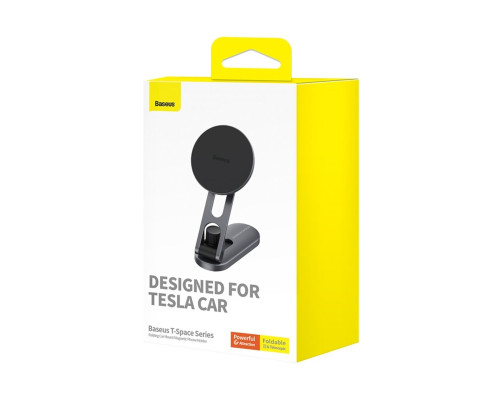 Автотримач для телефона Baseus T-Space Series Folding Metal Car Mount Magnetic Phone Holder Frost Silver (C40151300S11-00)