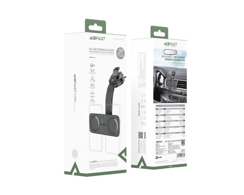 Автотримач для телефона ACEFAST D60 dual magnet car holder for dashboard Black (6974316285380)