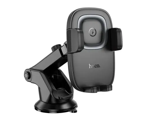 Бездротовий АЗП Hoco HW32 Crown push-type wireless charging car holder(center console) black metal mag-6942007646949152314