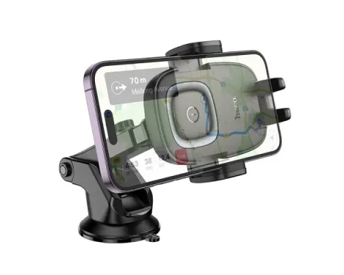 Бездротовий АЗП Hoco HW32 Crown push-type wireless charging car holder(center console) black metal mag-6942007646949152314