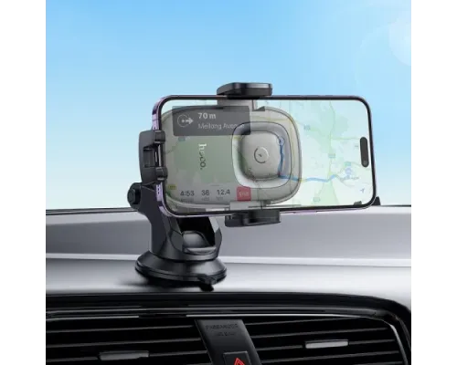 Бездротовий АЗП Hoco HW32 Crown push-type wireless charging car holder(center console) black metal mag-6942007646949152314