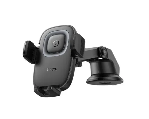 Бездротовий АЗП Hoco HW32 Crown push-type wireless charging car holder(center console) black metal mag-6942007646949152314