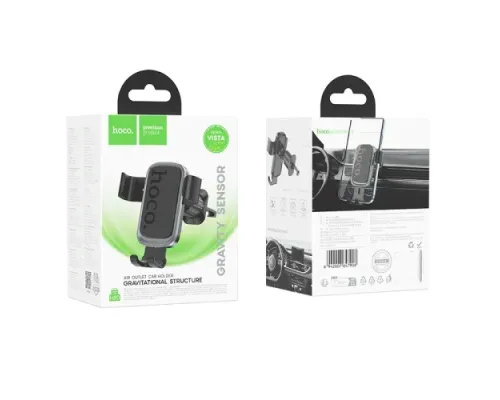 Автотримач Hoco H80 Vista gravity car holder(air outlet) black metal grey mag-6942007647908146164
