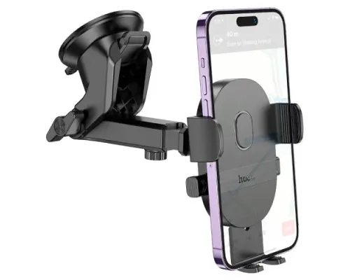 Автотримач Hoco H19 Mighty one-button car holder(center console) Чорний mag-6942007601580146029