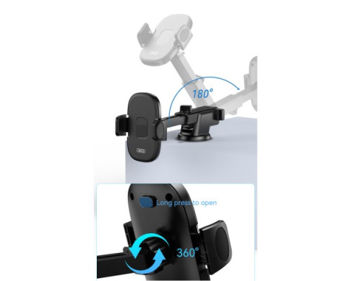 Автотримач XO C121 Instrument panel large suction cup bracket Чорний mag-6920680835706140343