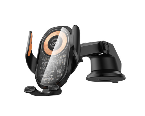 Автотримач для телефона з БЗП HOCO HOCO HW34 Blue whale 3-axis linkage wireless fast charging car holder(center console) (6942007652148)