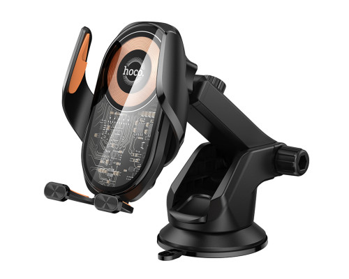 Автотримач для телефона з БЗП HOCO HOCO HW34 Blue whale 3-axis linkage wireless fast charging car holder(center console) (6942007652148)