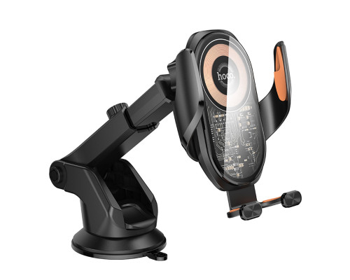 Автотримач для телефона з БЗП HOCO HOCO HW34 Blue whale 3-axis linkage wireless fast charging car holder(center console) (6942007652148)