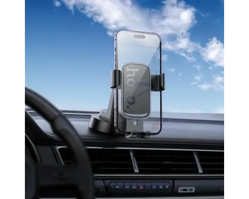 Автотримач Hoco H81 Vista Gravity Car holder(center console) black metal grey mag-6942007647915145096