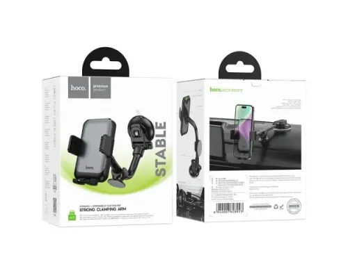 Автотримач Hoco H27 Rock push-type car holder(center console) black mag-6942007608923145082