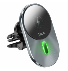 Тримач для мобiльного з БЗП HOCO CA91 Magic magnetic wireless fast charging car holder Gray