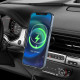 Тримач для мобiльного з БЗП HOCO CA90 Powerful magnetic wireless charging car holder Black