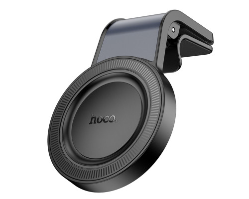 Автотримач для телефона HOCO H59 Show ring magnetic car holder (L air outlet) Black Metal Gray (6942007637596)