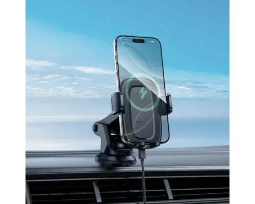 Автотримач BOROFONE BH223 Follower push-type wireless fast charging car holder чорний mag-6941991121319145017