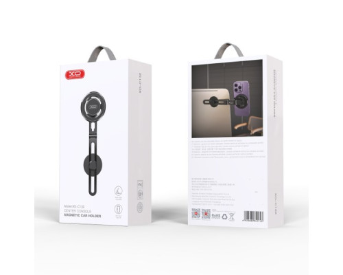 Автотримач XO C132 Tesla specific iPhone metal bracket (with magnetic iron ring) Чорний mag-692068084574319764