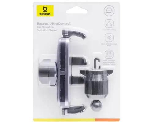 Автотримач Baseus UltraControl Gravity Car Mount for Foldable Phone Grey C40483401813-00 mag-6932172684990147486