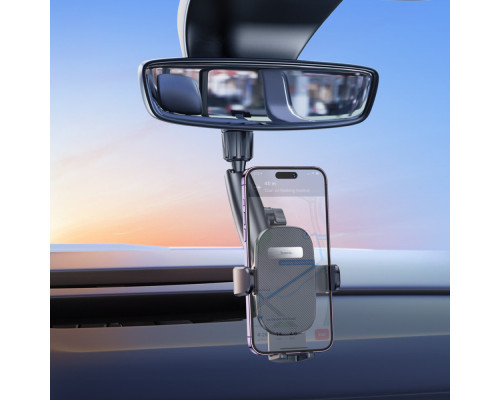 Тримач для мобільного HOCO H17 Waves rearview mirror car holder Black