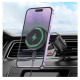 Тримач для мобільного з БЗП HOCO HW6 Vision metal magnetic wireless fast charging car holder(air outlet) Black