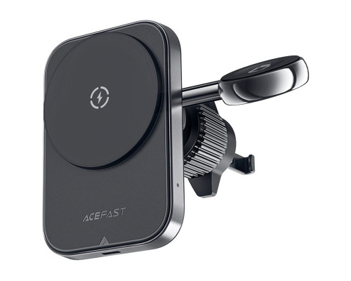 Тримач для мобiльного з БЗП ACEFAST D18 in-car 2-in-1 magnetic wireless charging holder Black