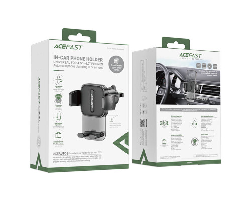 Автотримач для телефона ACEFAST D25 press type car holder for air vent Black (6974316282952)