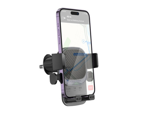 Автотримач для телефона BOROFONE BH120 Delightful one-button car holder (air outlet) Black Gray (6941991114786)