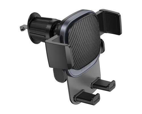Автотримач для телефона BOROFONE BH120 Delightful one-button car holder (air outlet) Black Gray (6941991114786)
