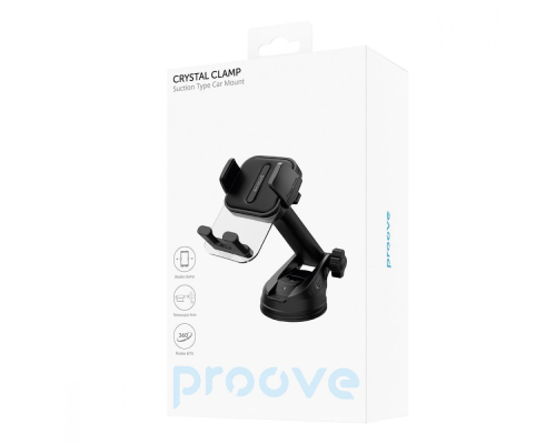 Автотримач Proove Crystal Clamp Suction Type Car Mount black PLS-00-00112560