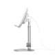 Тримач для мобiльного Baseus Literary Youth Desktop Bracket (Telescopic + Wireless Charging) Silver