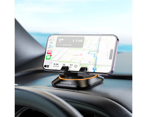 Тримач для мобільного BOROFONE BH116 Vicktory car holder for dashboard Black (6941991112997)